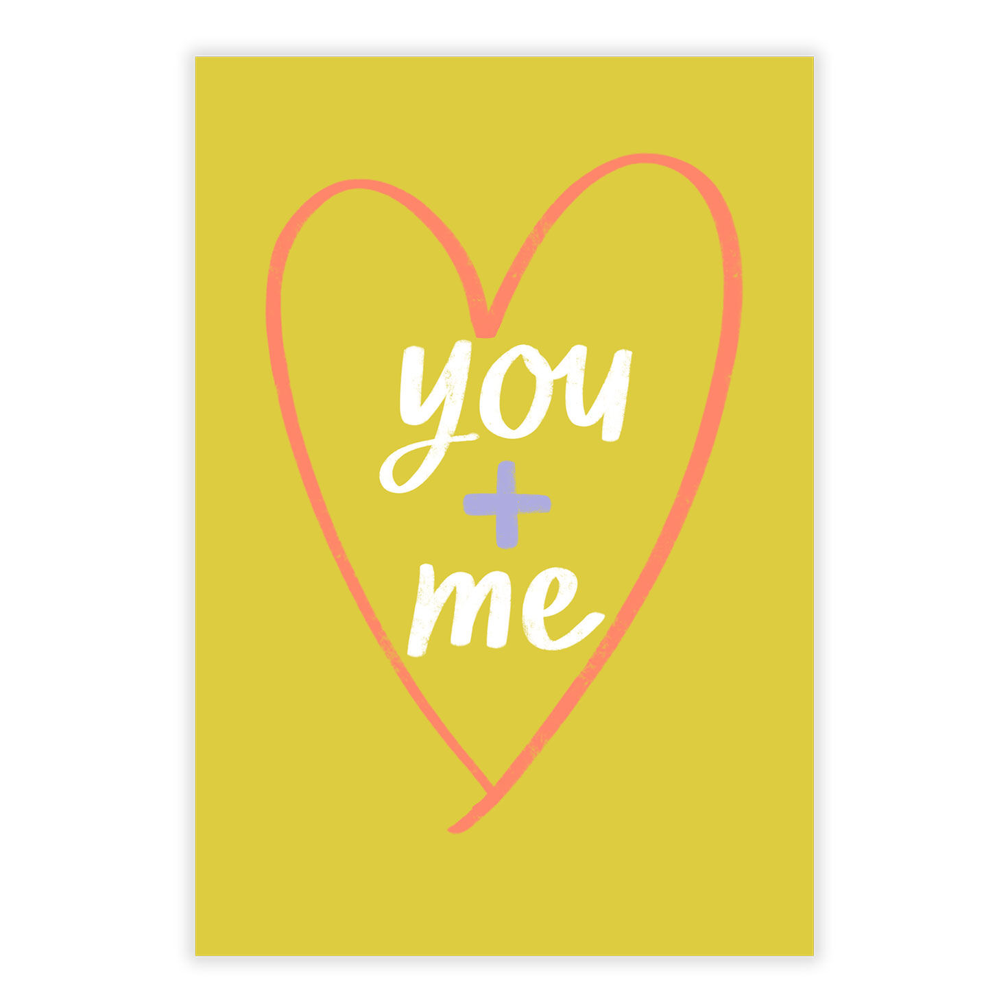 You + Me Doodle Heart Personalized Love Card front image number 2