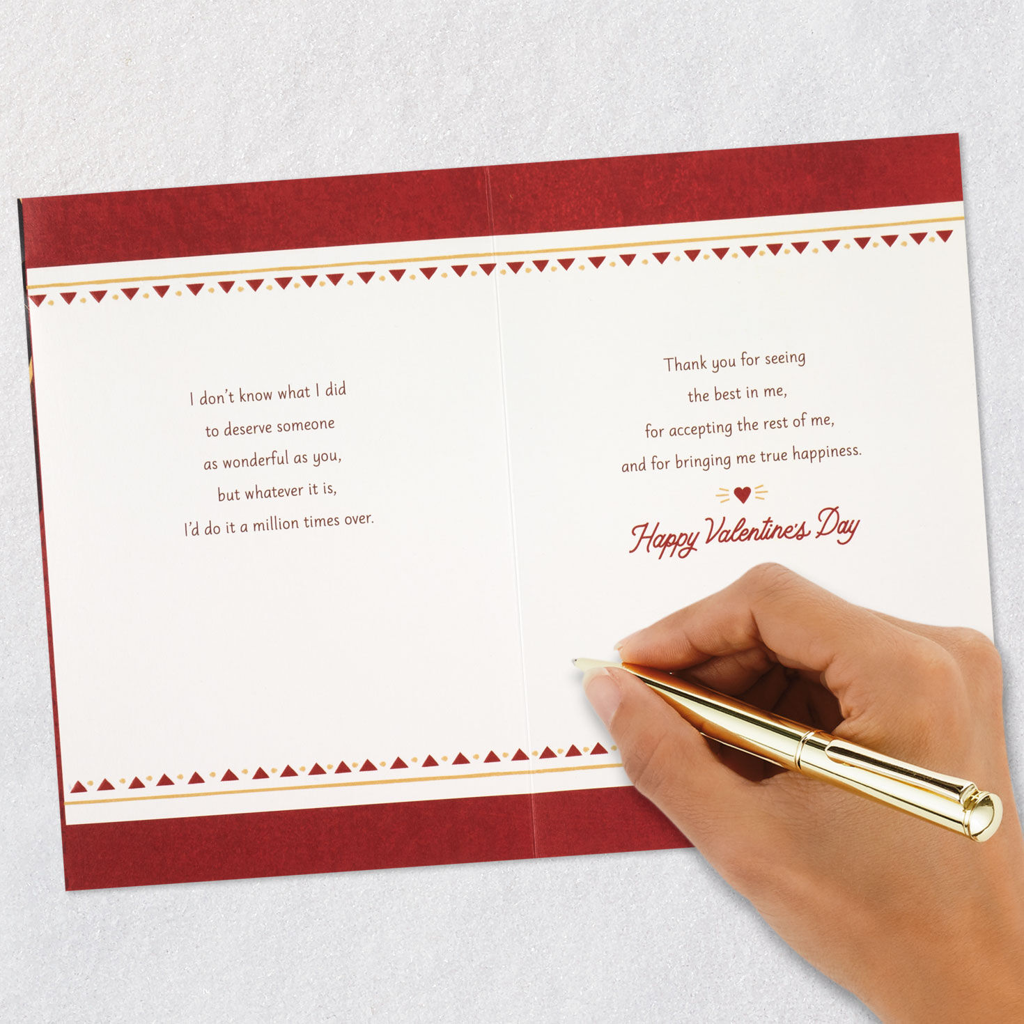 Rustic Wooden Heart Valentine's Day Card for Him Signing card image number 8