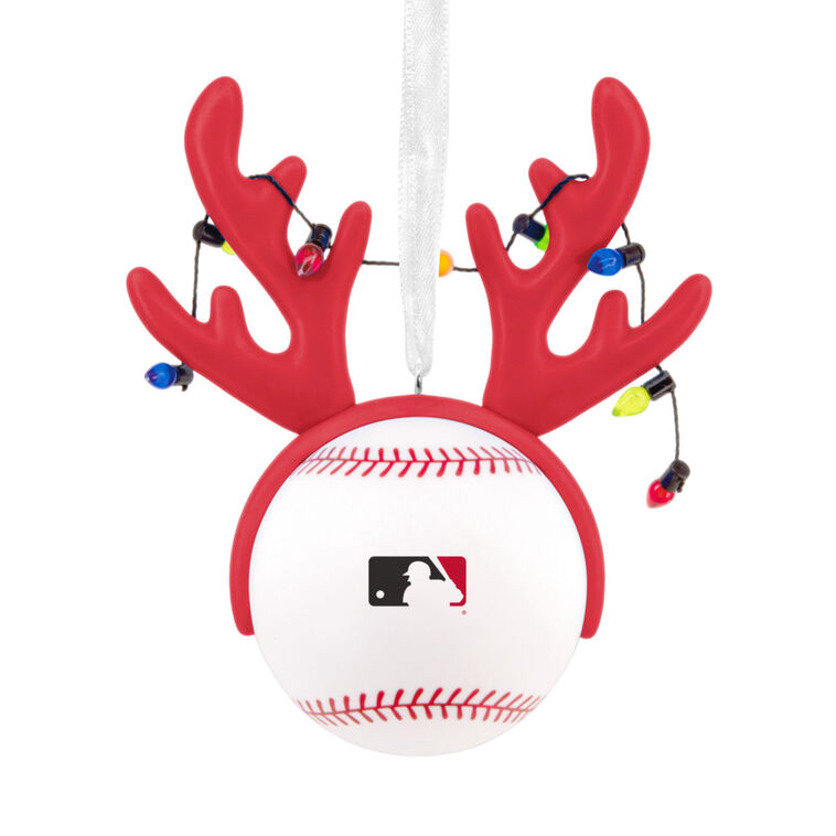 Reds Reindeer Baseball Christmas Ornament back image number 6