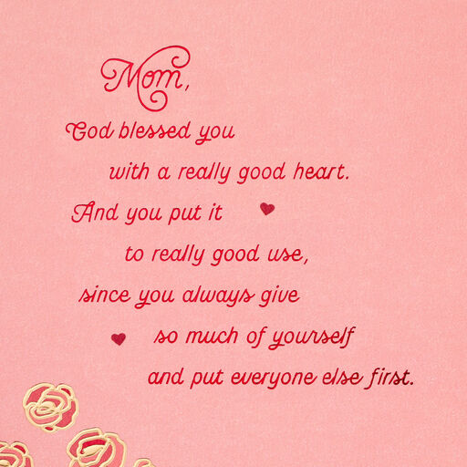 God Blessed You With a Good Heart Valentine's Day Card for Mom, 