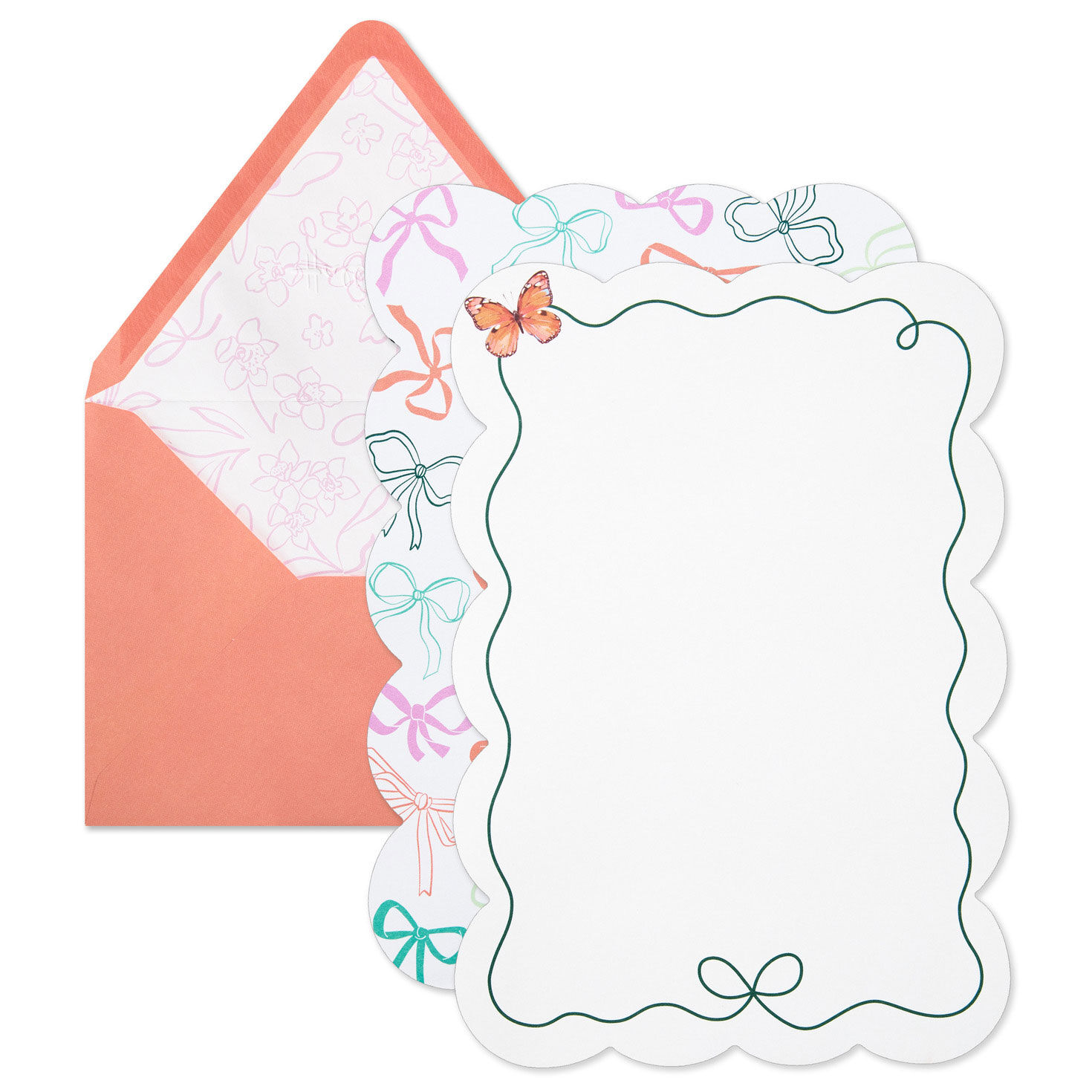 Patterned Arched Stationery Sheet Set With Seals envelope with sheets image number 3