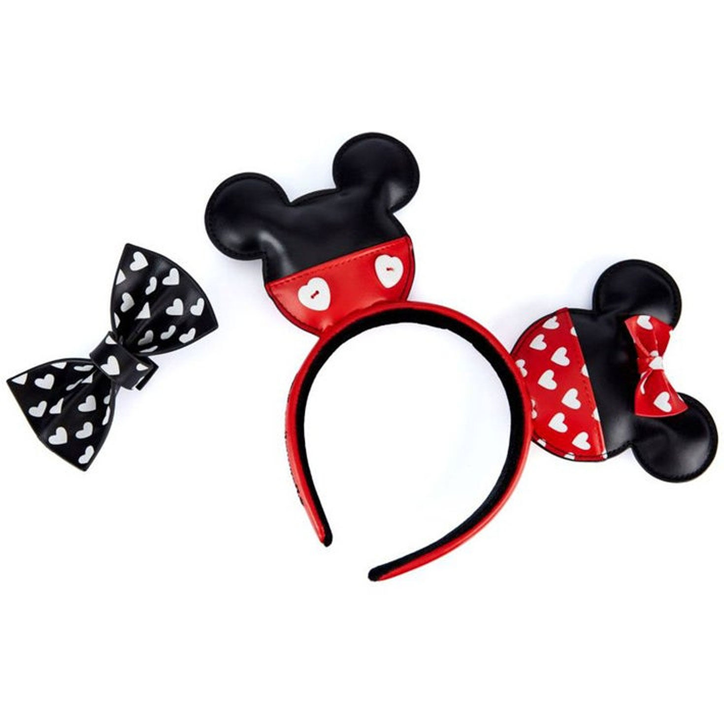 Loungefly Disney Mickey Mouse and Minnie Mouse Hearts Headband, , large image number 2