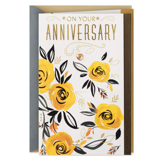 Surrounded By Loving Wishes Anniversary Card for Couple, , large image number 1