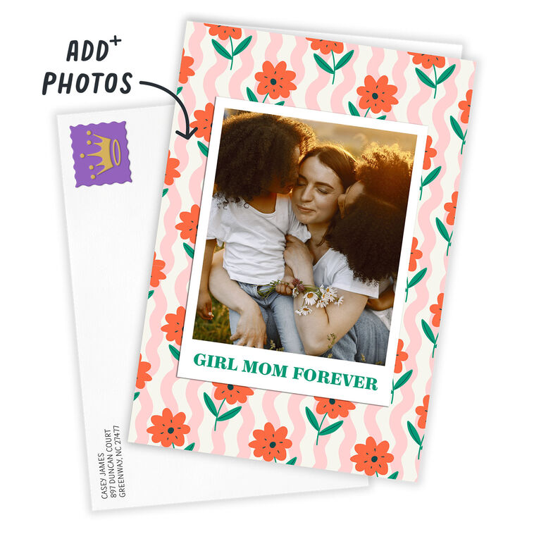 Floral Wallpaper Personalized Mother's Day Card Card Front with Envelope image number 2