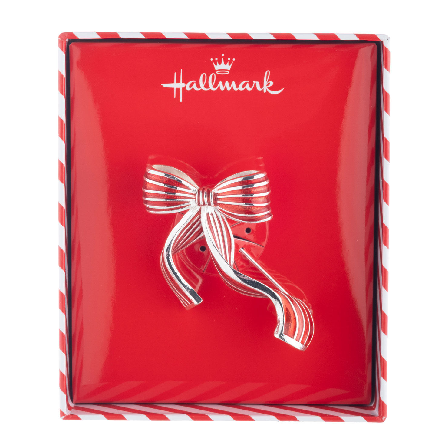 Red Ribbon Bow Jewelry Pin package open image number 2