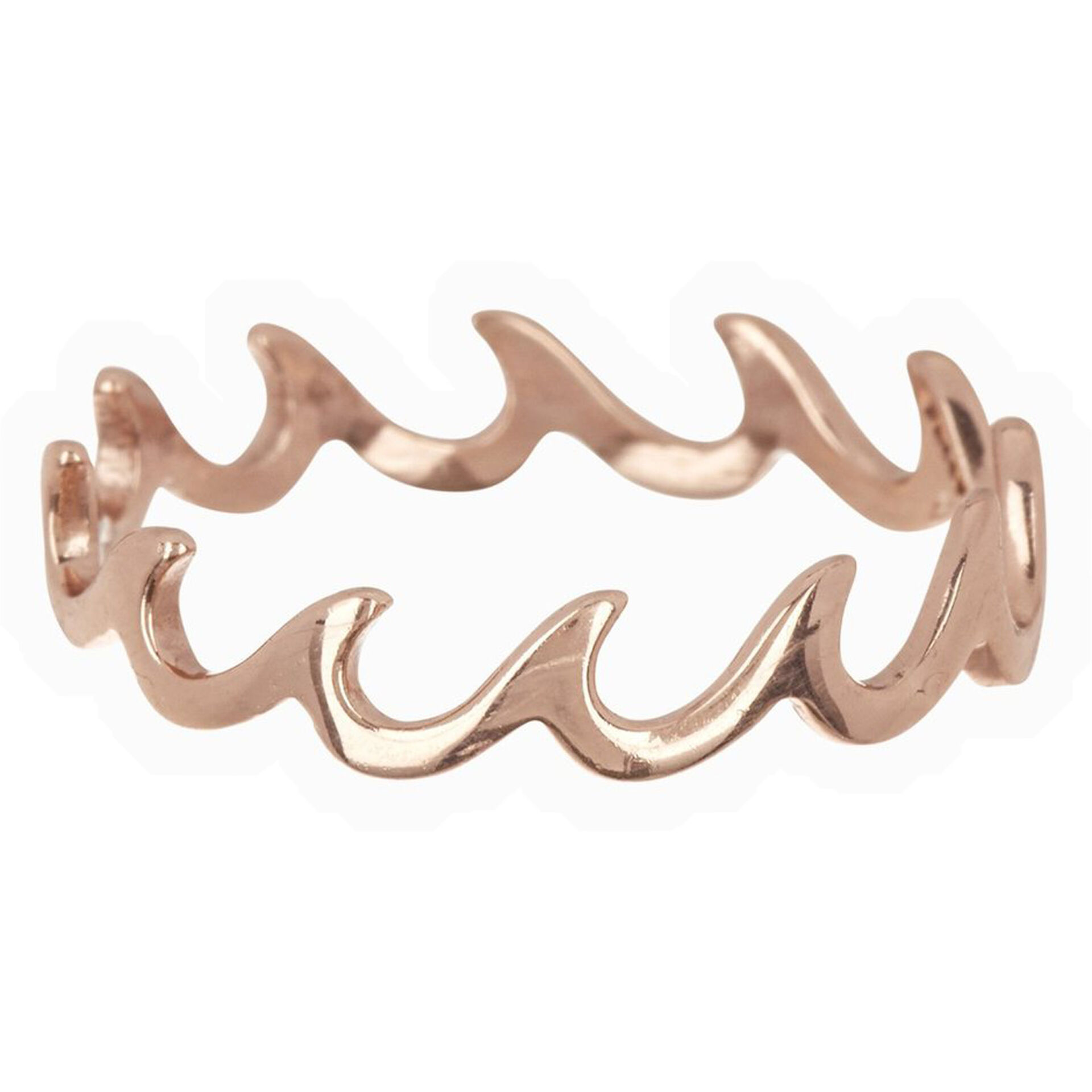 Pura Vida Rose Gold Wave Band Ring Jewelry Hallmark