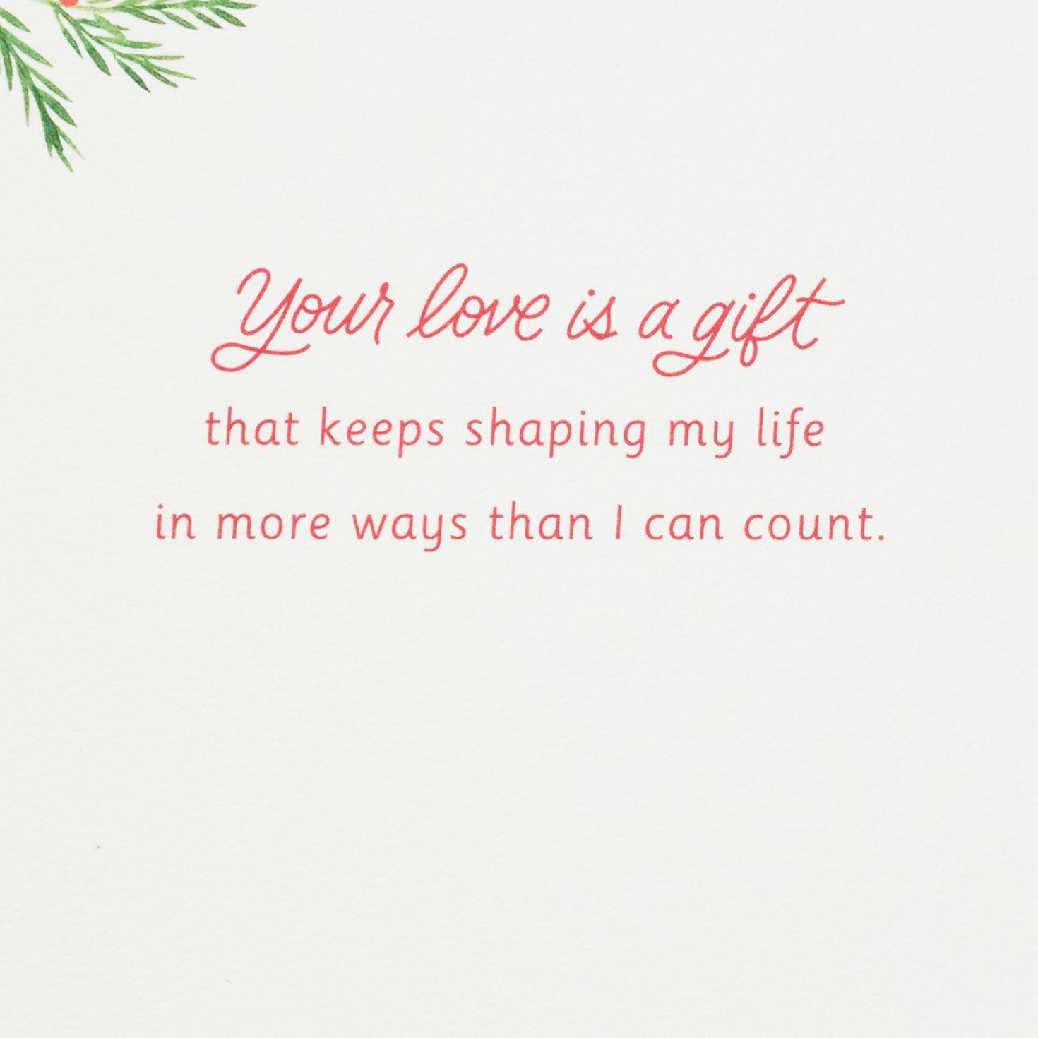 Watercolor Greenery Christmas Card for Mom Sentiment image number 2