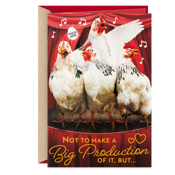 Opera Chickens Funny Musical Valentine's Day Card, , large image number 1