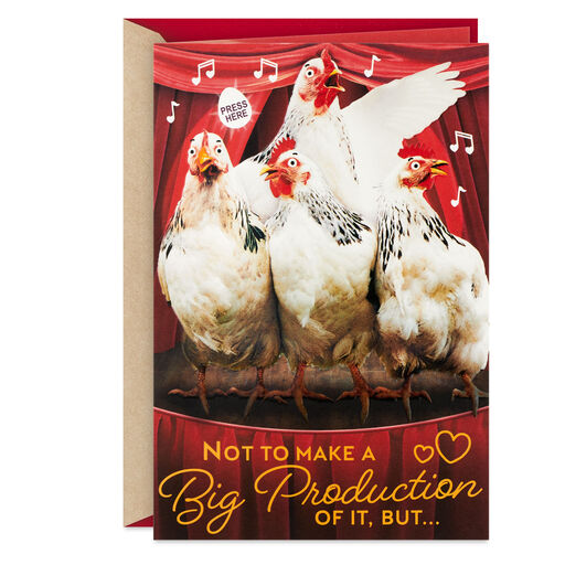 Opera Chickens Funny Musical Valentine's Day Card, 