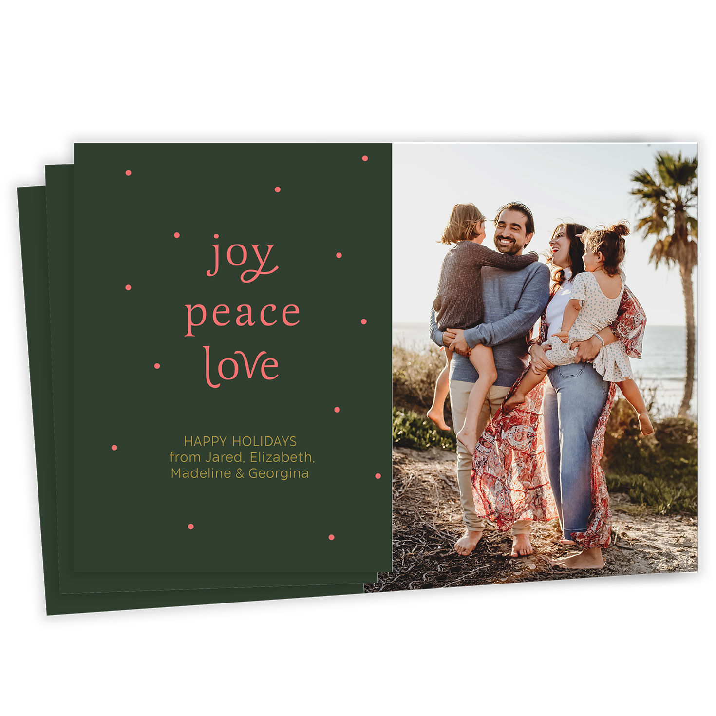 Modern Joy Peace Love Flat Holiday Photo Card