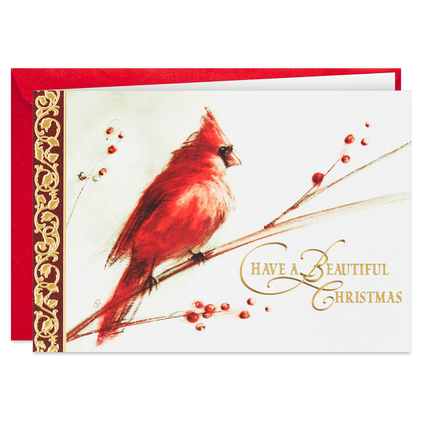 Cardinal Boxed Christmas Cards Bulk Pack card front with envelope image number 2