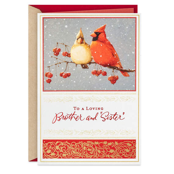 Marjolein Bastin Cardinals Christmas Card for Brother and Sister-in-Law