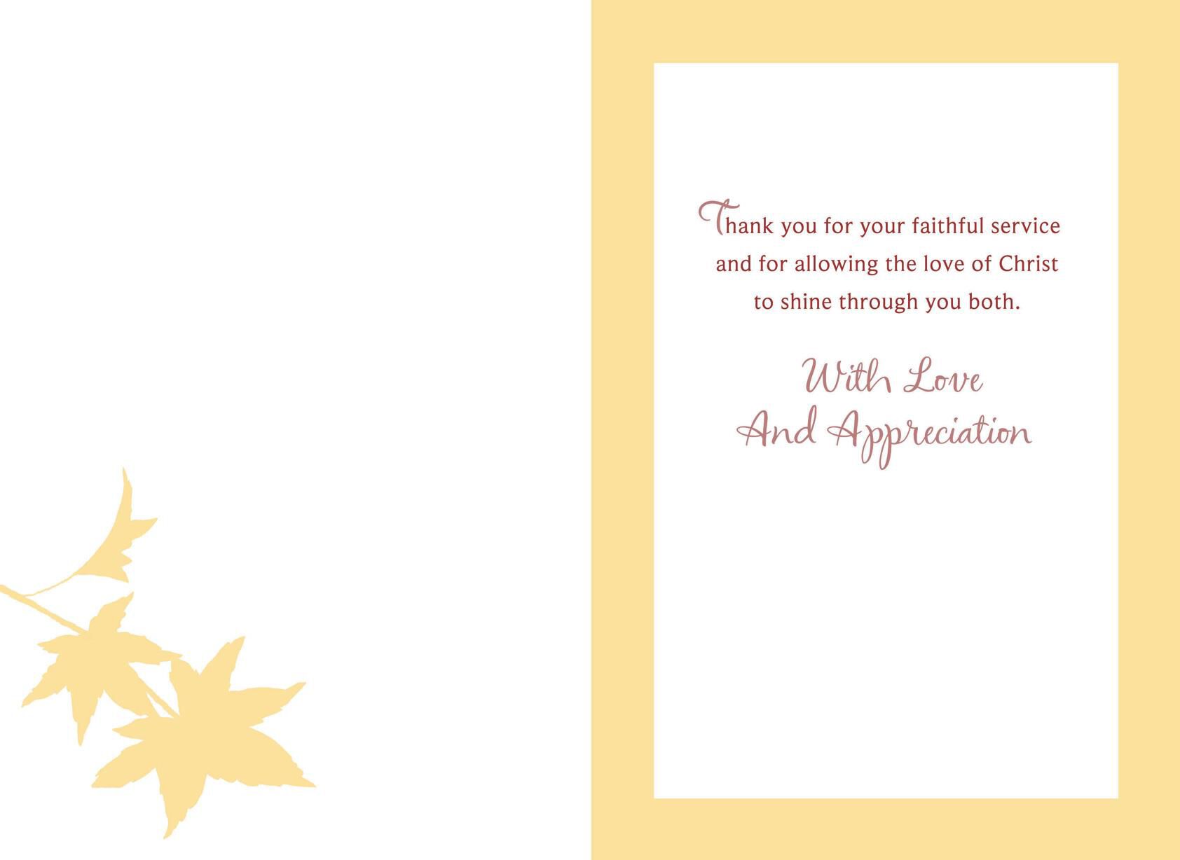 Fall Apples Minister and Wife Appreciation Card