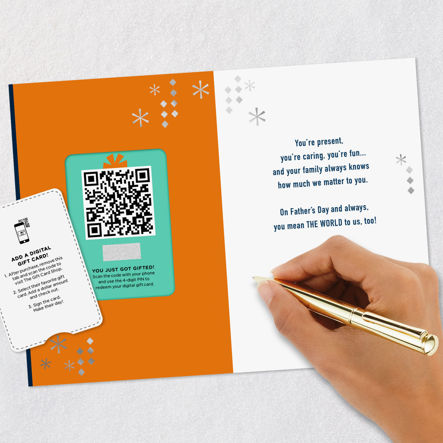 Circles and Stars Father's Day Gift Card Greeting signing card image number 9