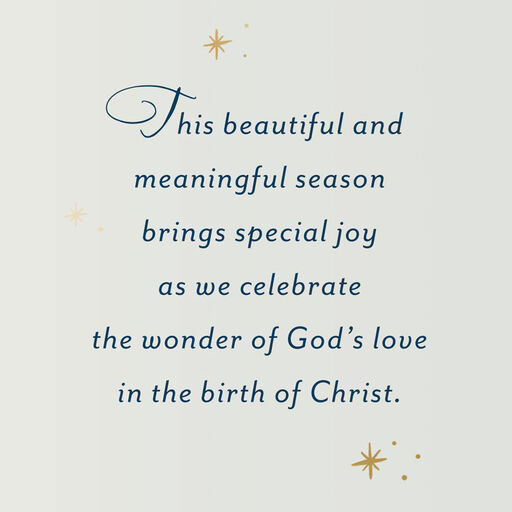 God Bless Religious Christmas Card for Minister and His Wife, 