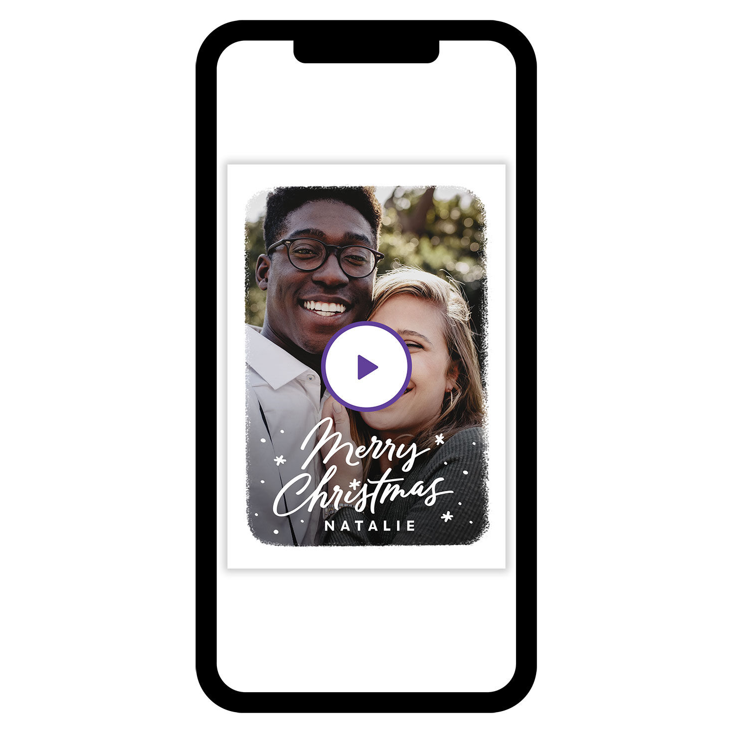 White Frame and Snow Christmas eCard