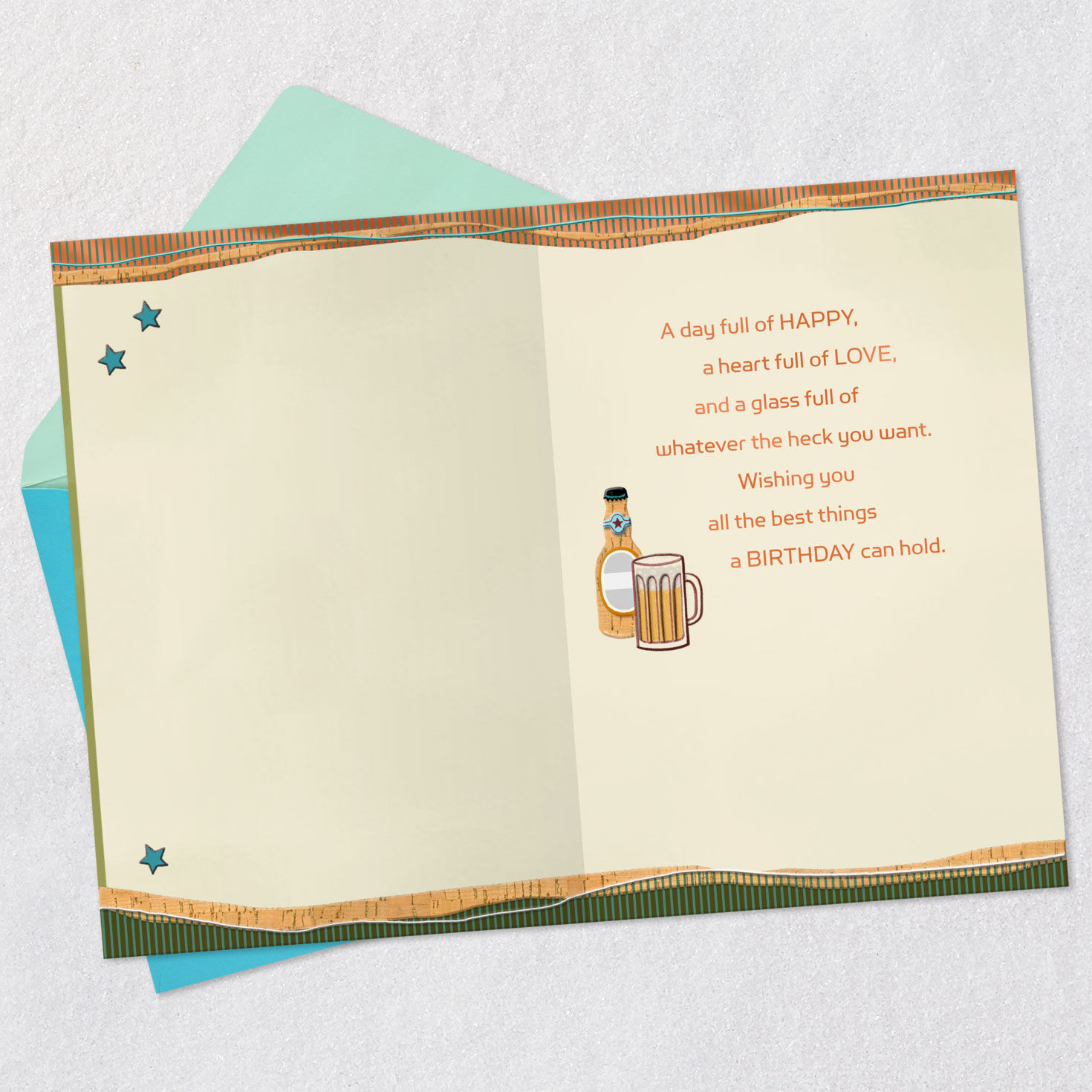 Three Beer Bottles Birthday Card for Dad open card with envelope image number 3
