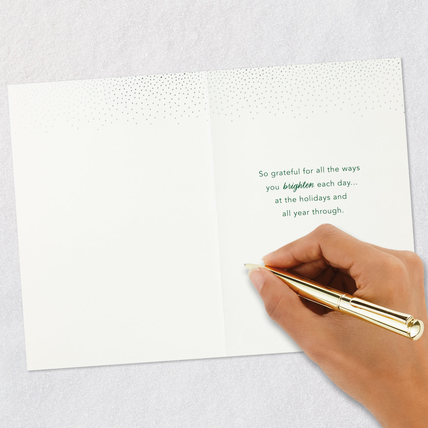Green and Gold Jeweled Christmas Tree Card Signing card image number 6