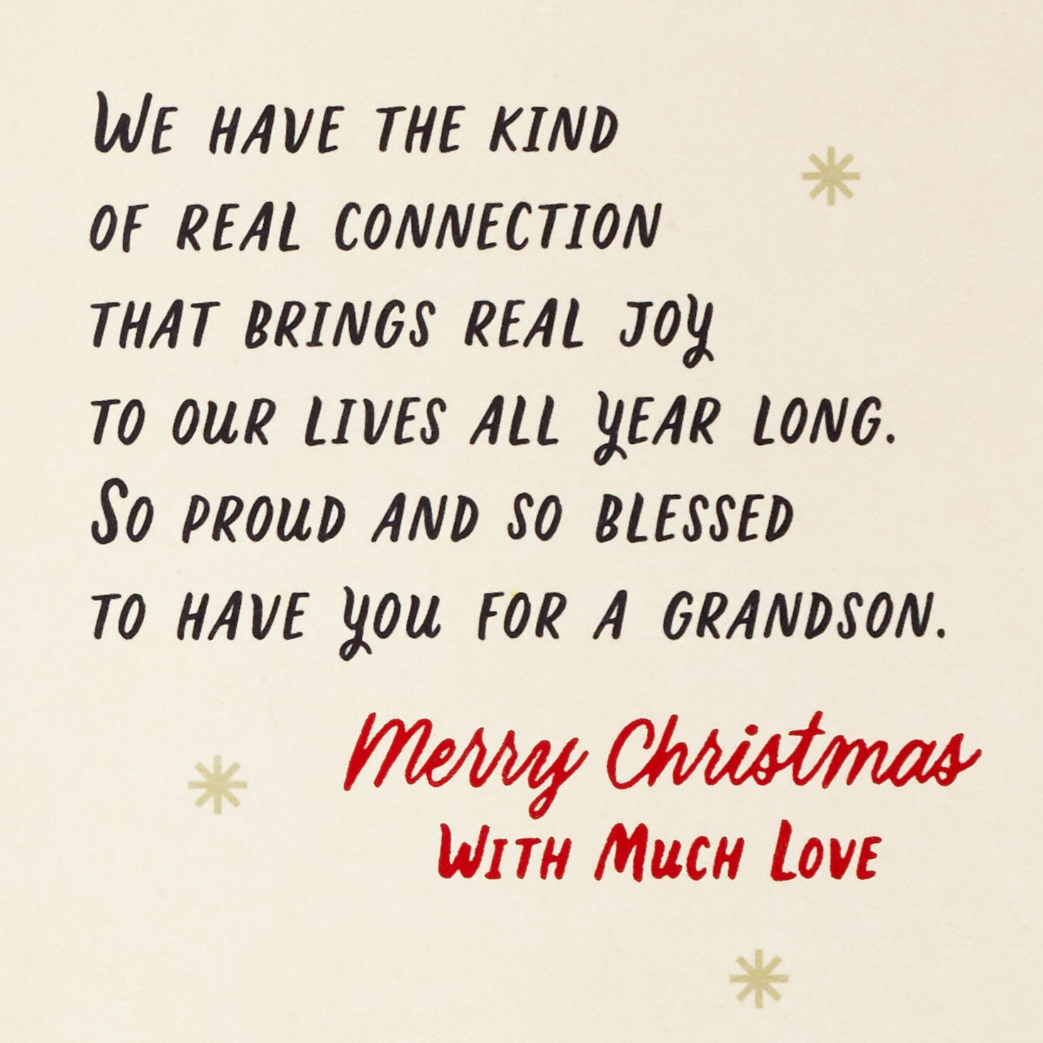 Patterned Tree and Fireplace Christmas Card for Grandson Sentiment image number 2