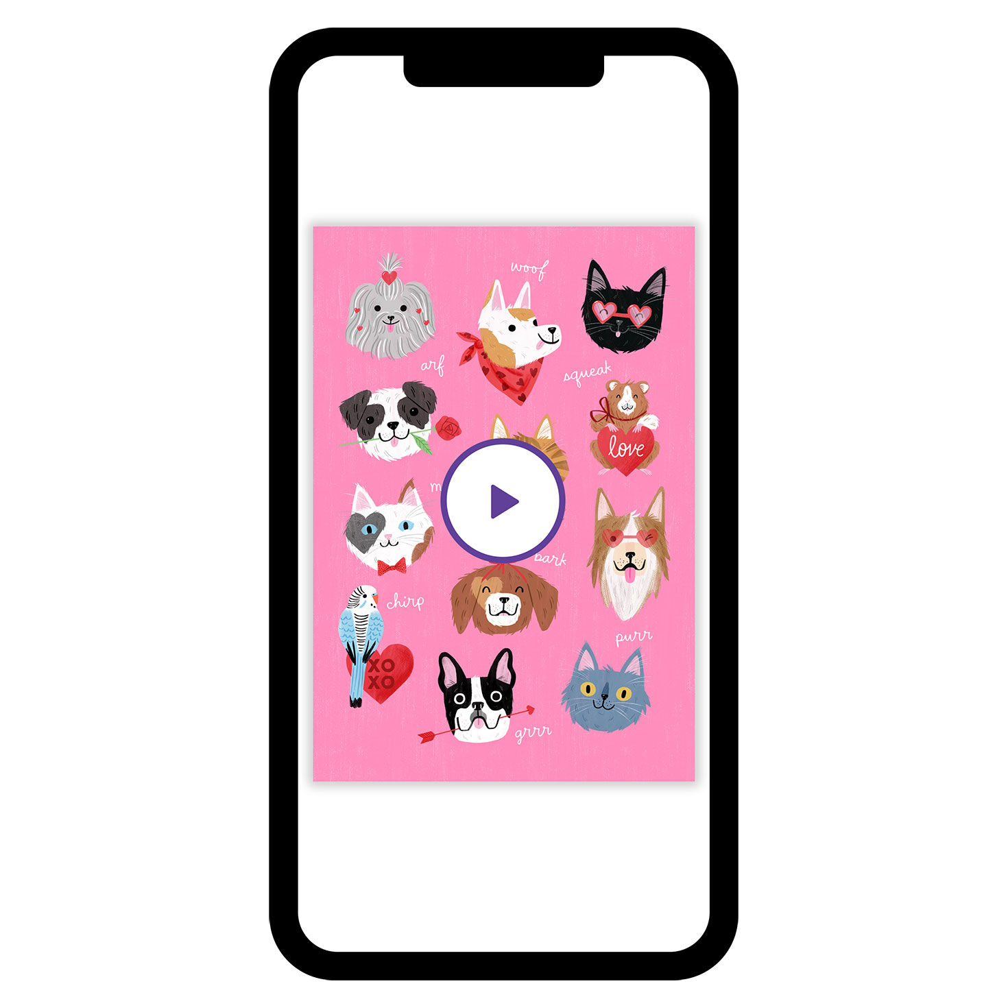 Cute Pet Love Wishes Custom Valentine's Day eCard