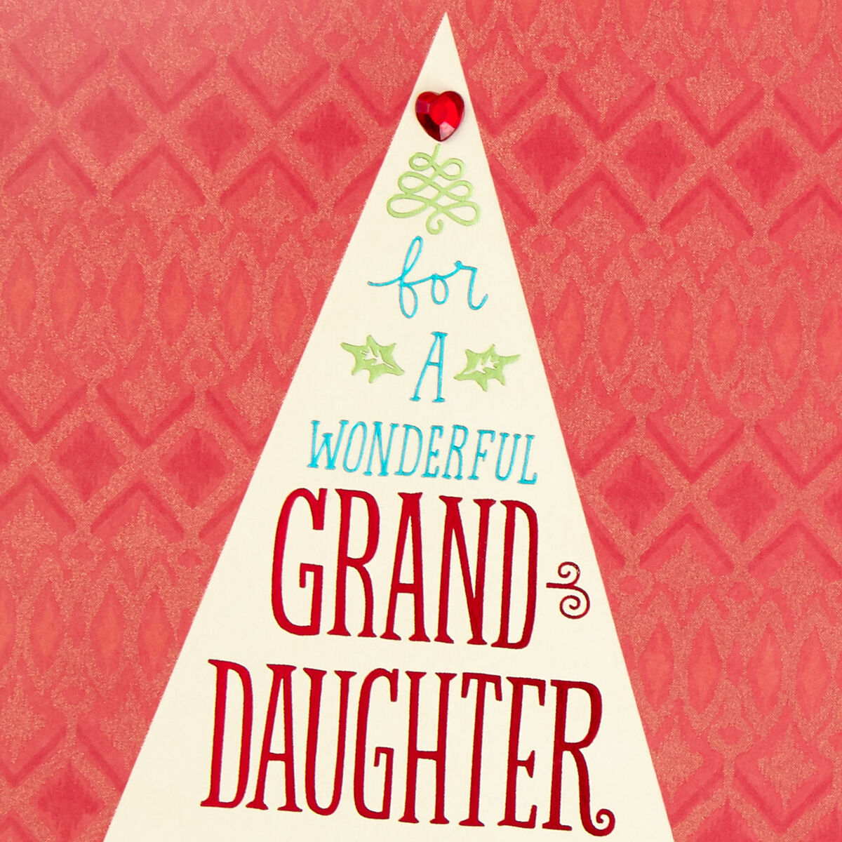 For a Wonderful Granddaughter and Her Love Christmas Card - Greeting