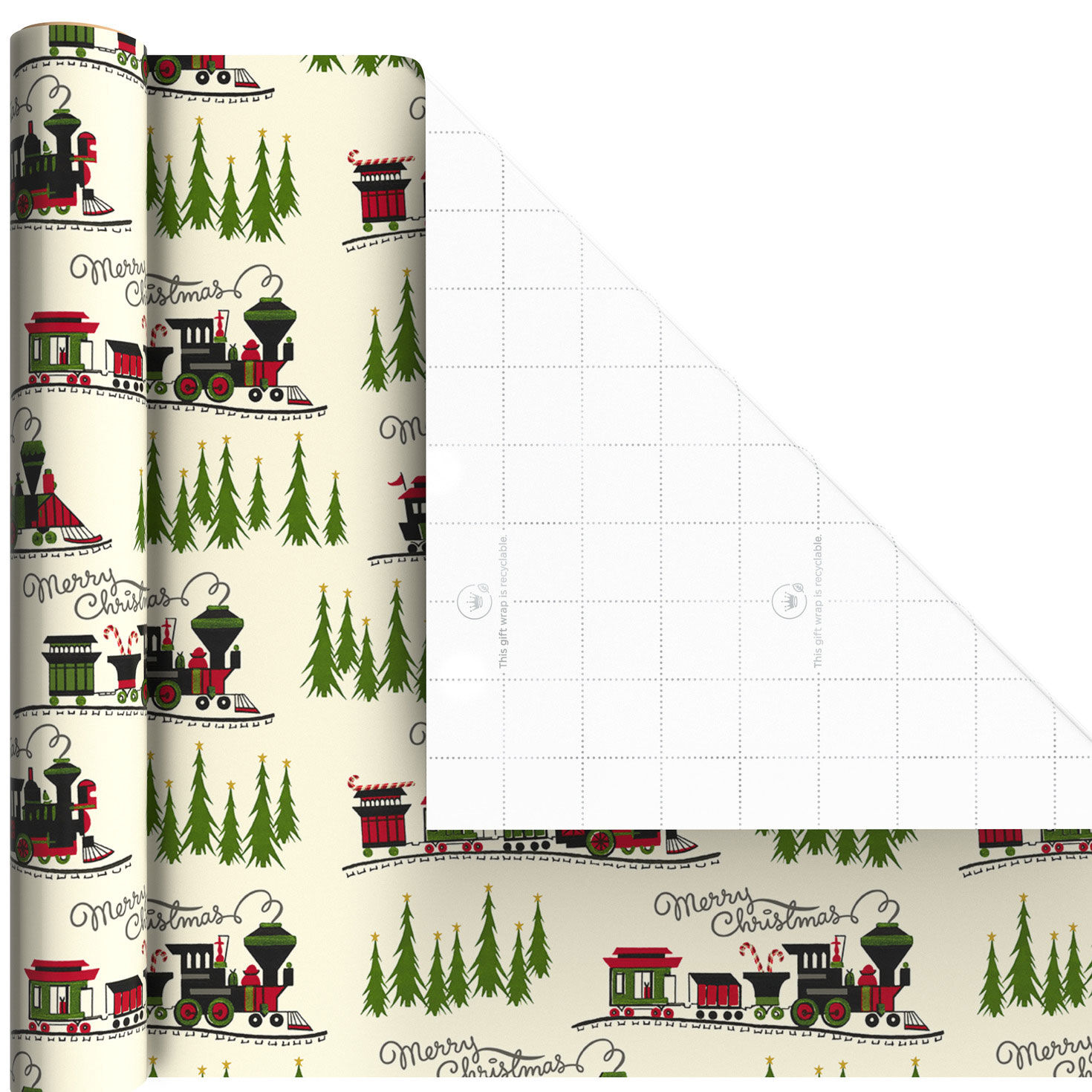 Santa on Black 3-Pack Mini Xmas Gift Wrap Rolls Wrap Square image number 6