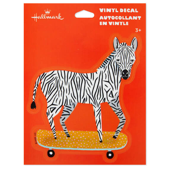Skateboarding Zebra Vinyl Decal, , large image number 2