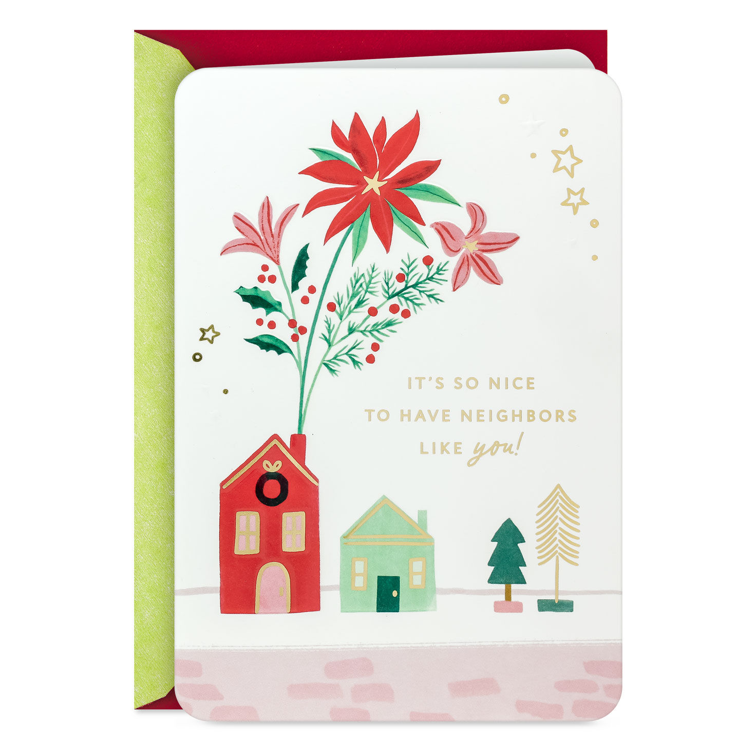 Holiday Flowers Christmas Card for Neighbors
