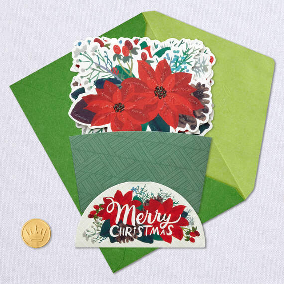Red Poinsettias 3D Pop-Up Christmas Card, , large image number 5