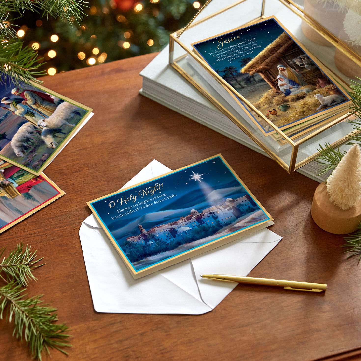 Holy Night Christian Christmas Cards Assortment in use image number 7
