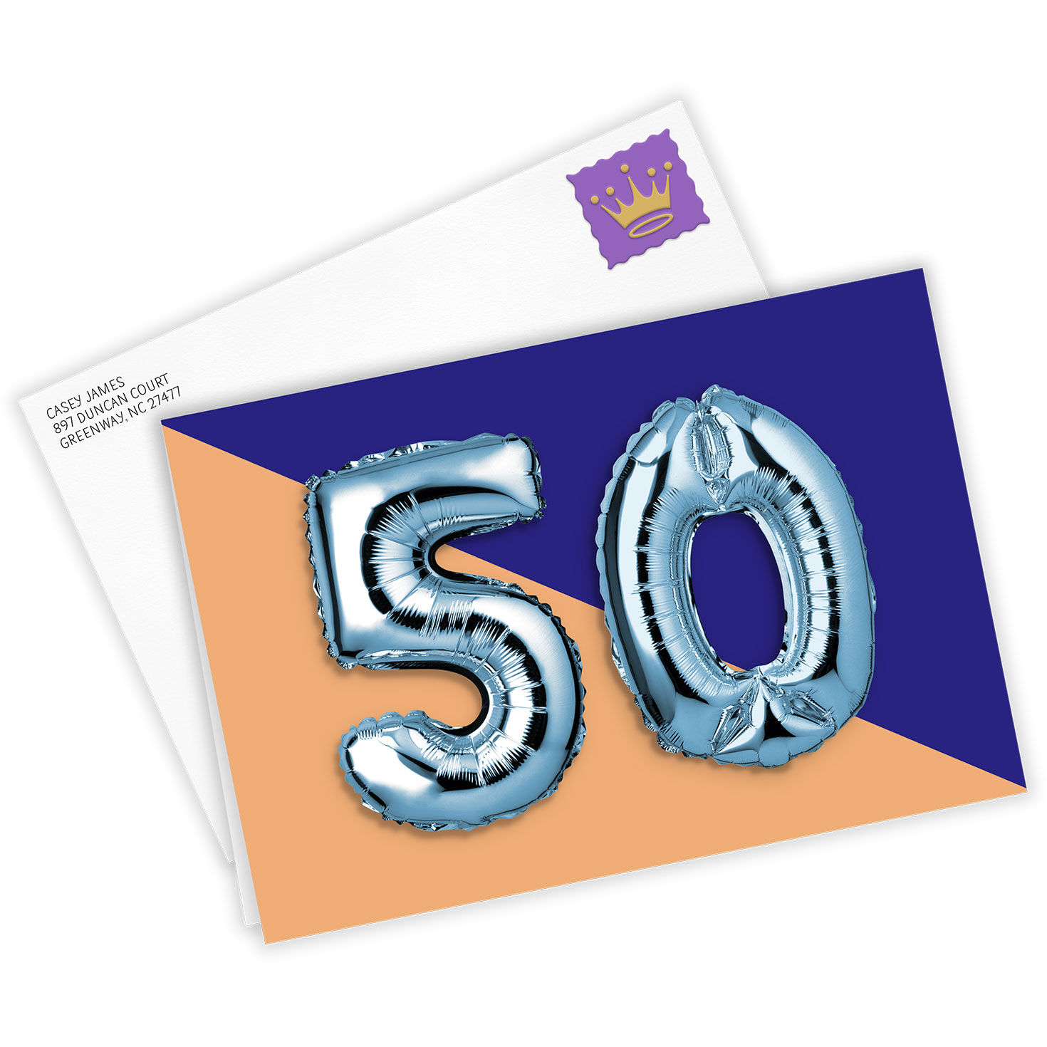 50th Balloons Custom Card, , large image number 2