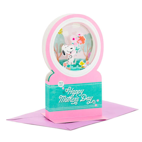 Peanuts® Snoopy Snow Globe 3D Pop-Up Mother's Day Card With Motion