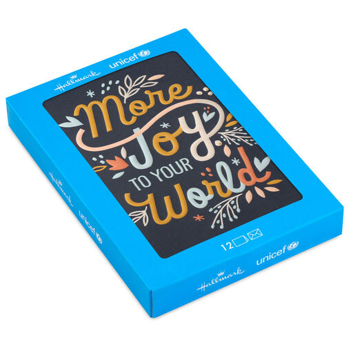 UNICEF Colorful Lettering Boxed Christmas Cards, Pack of 12, 