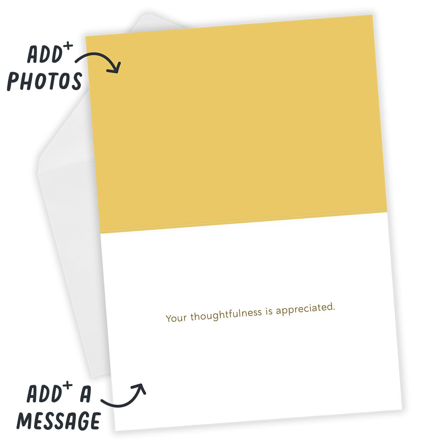 Black Gold Diamonds Personalized Thank You Card Open Card with Envelope indicating personalization image number 3