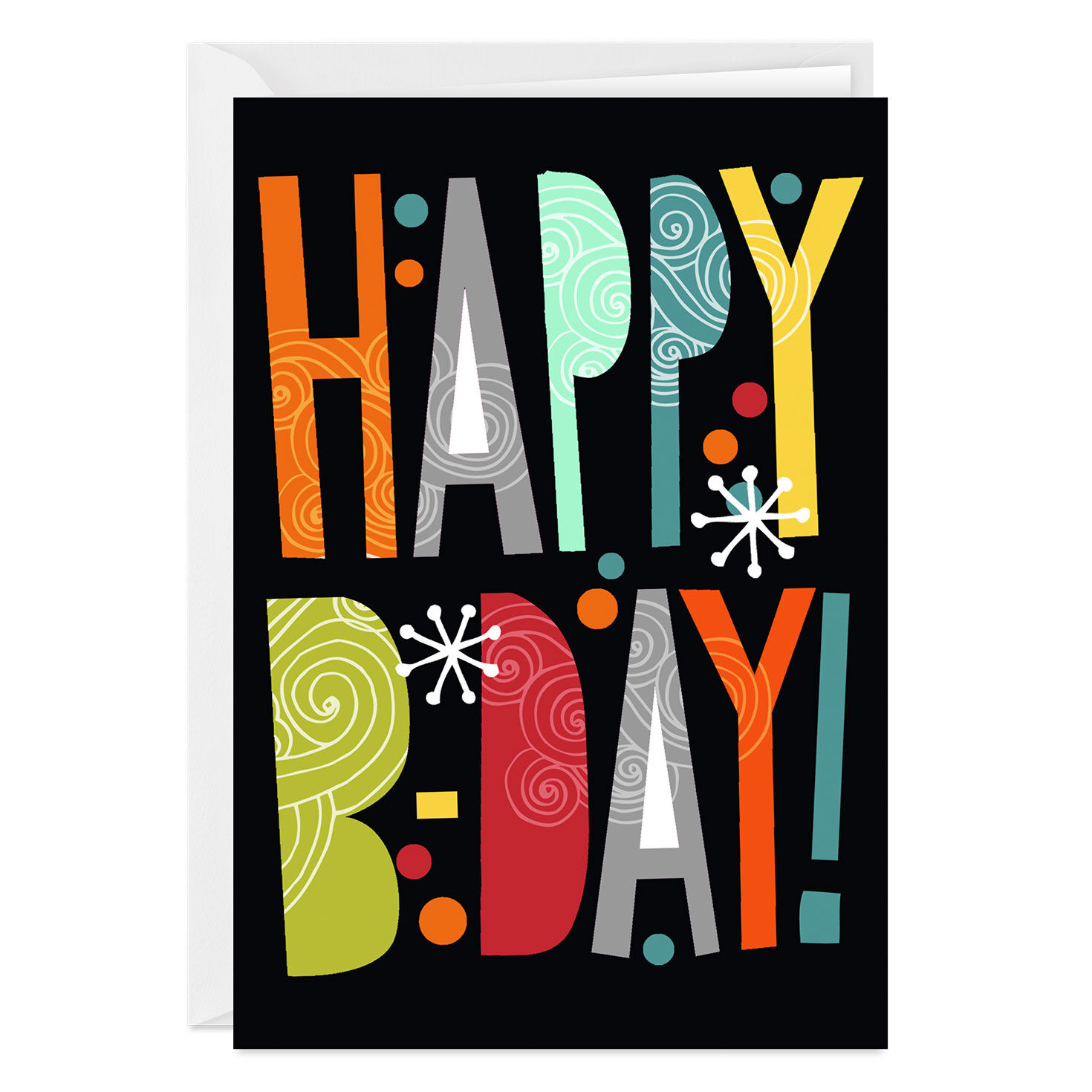 Retro B-Day Custom Birthday Card