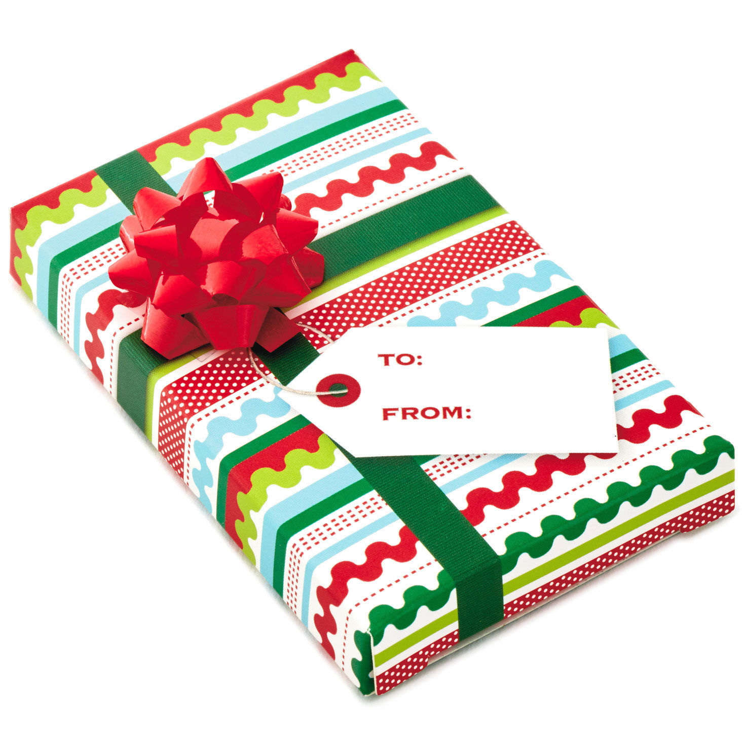 Santa, Messages and Stripes 6-Pack Gift Card Boxes box with tag image number 6