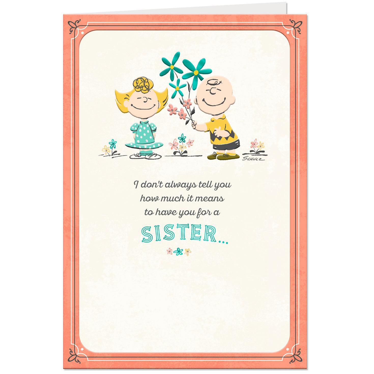 Peanuts Charlie Brown And Sally Birthday Card For Sister