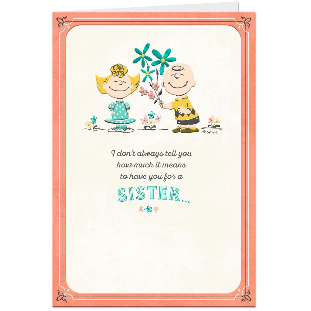 Peanuts Charlie Brown And Sally Birthday Card For Sister