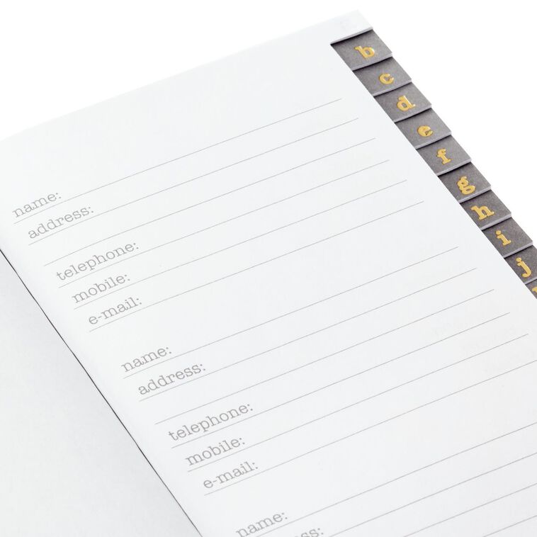 Black Faux Leather Slim Address Book, , large image number 3