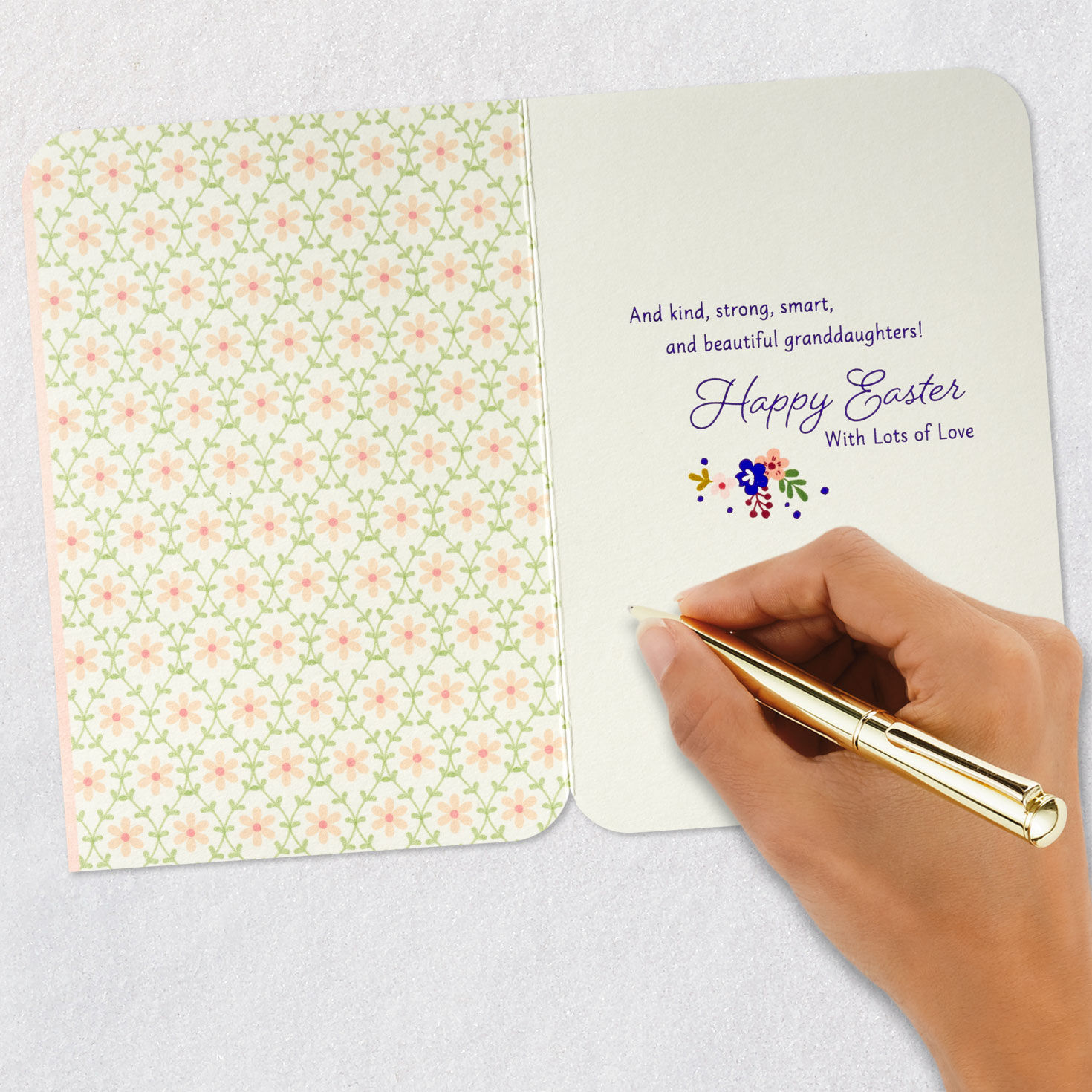 Mod Flowers Religious Easter Card for Granddaughter  image number 6