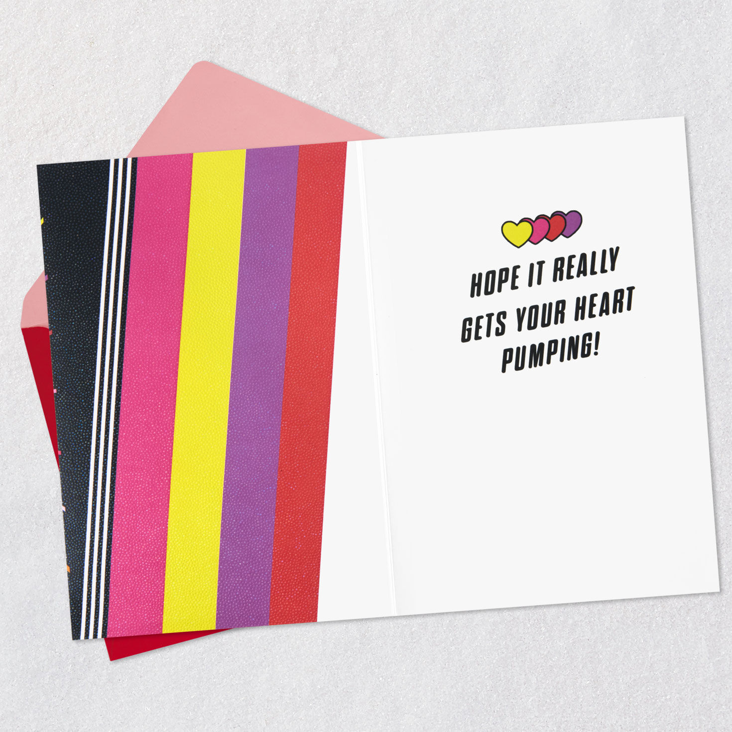 Party Rock Music Retro Vibe Valentines Day Card Open card with envelope image number 3