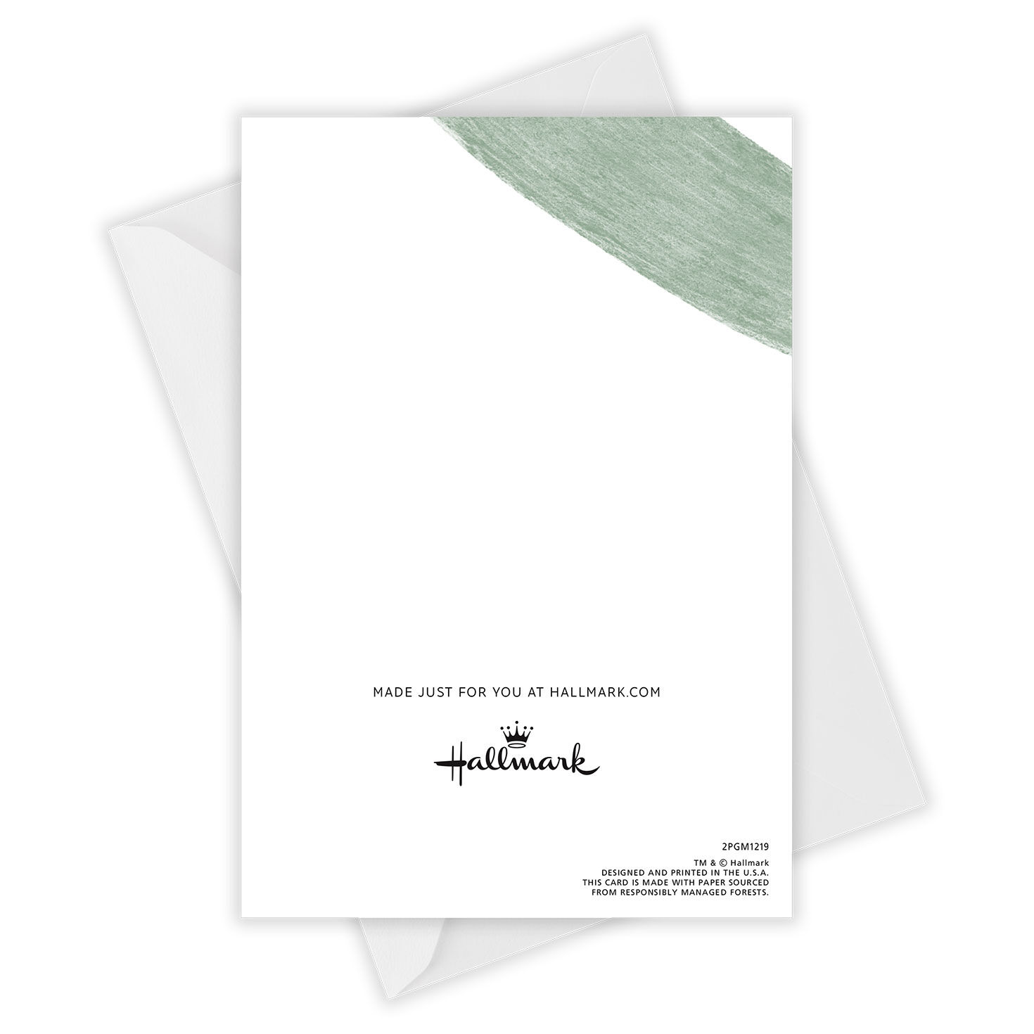 Personalized Green Brush Strokes Sympathy Photo Card  image number 5