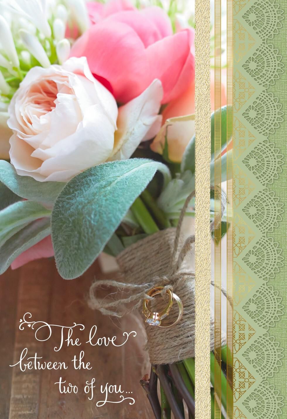 Bouquet and Rings Wedding Card for Son and Daughter-in-Law