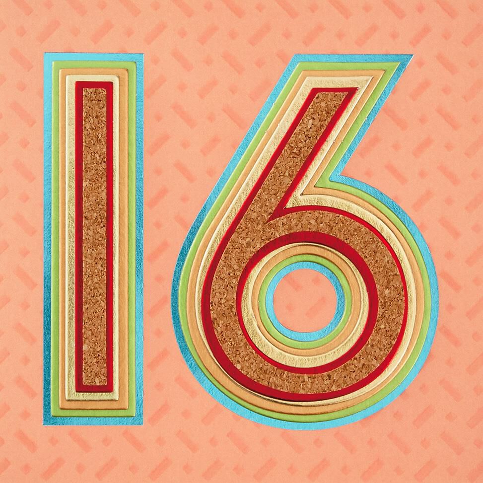 16 Years Awesome Birthday Card