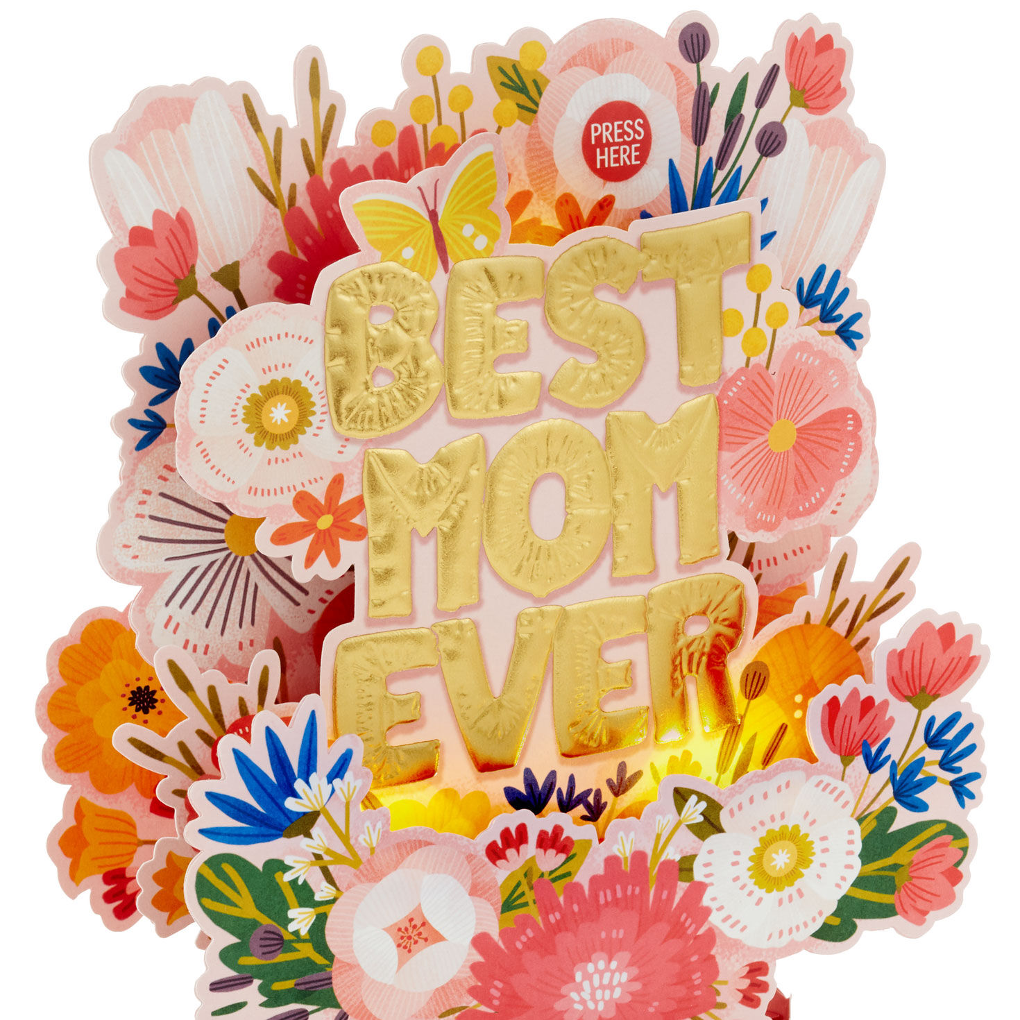 Best Mom Ever Flowers Pop-Up Mother's Day Card card front detail image number 4