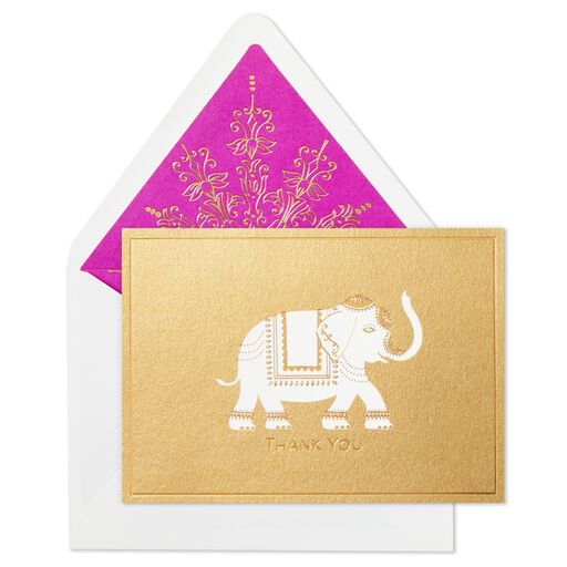 Embellished Elephant Blank Thank-You Notes, Box of 10, 