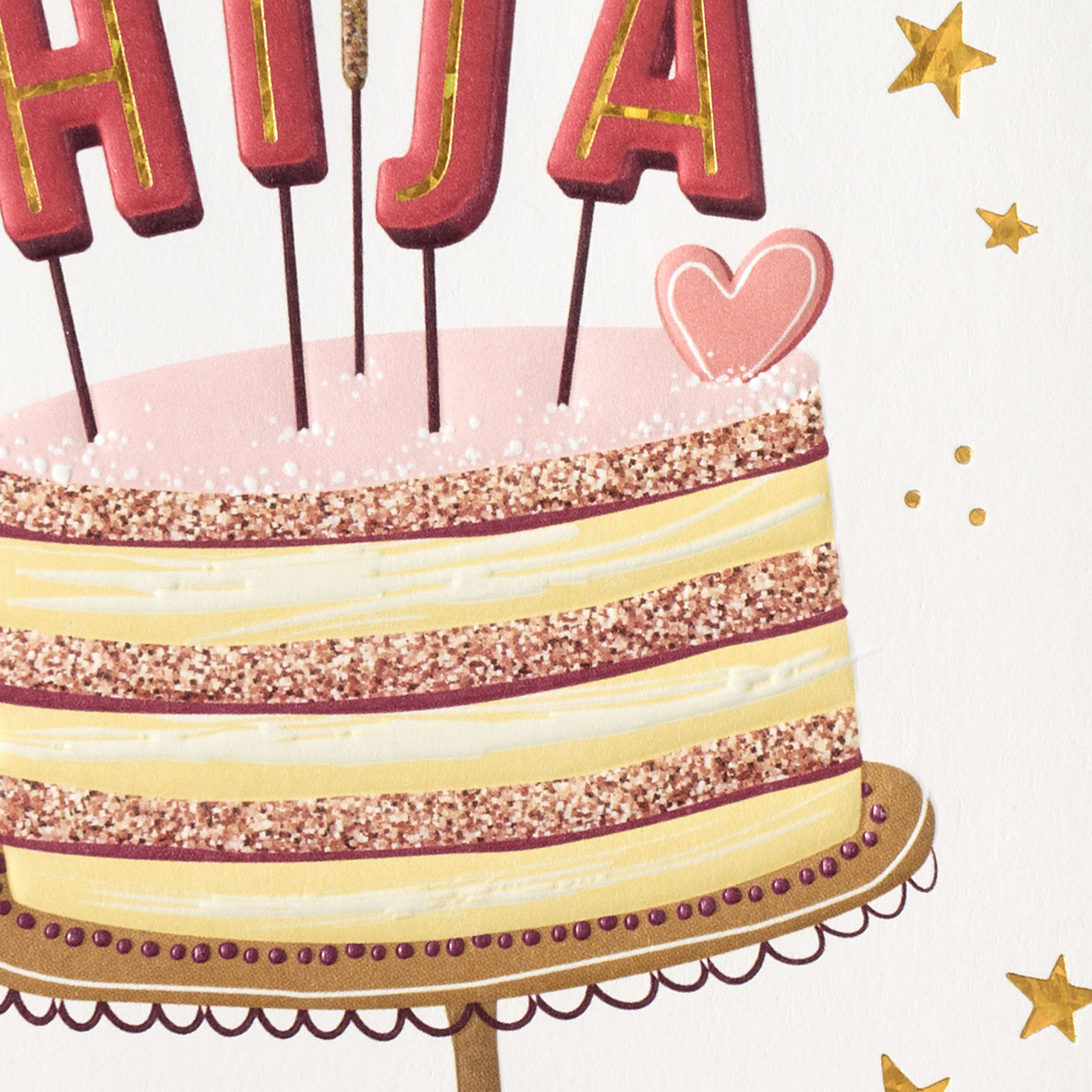 Letter Candles on Cake Daughter Birthday Card in Spanish Card Front Detail image number 5