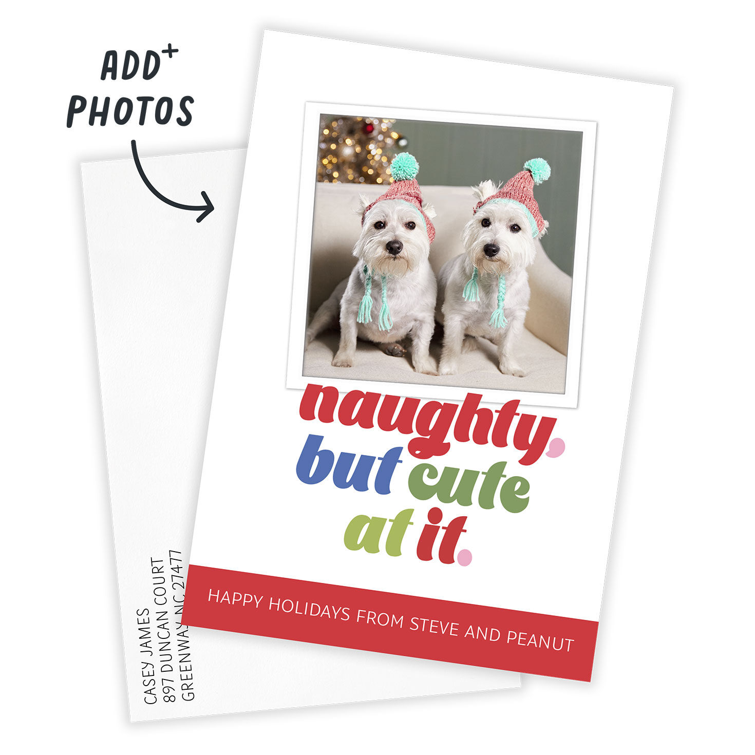 Naughty, but Cute Flat Holiday Photo Card, , large image number 2