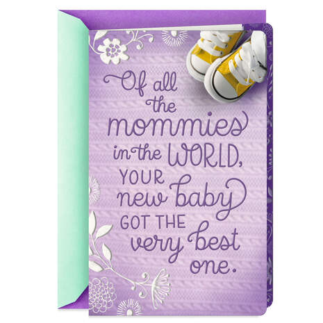 Baby Shoes and Blanket First Mother's Day Card, , large