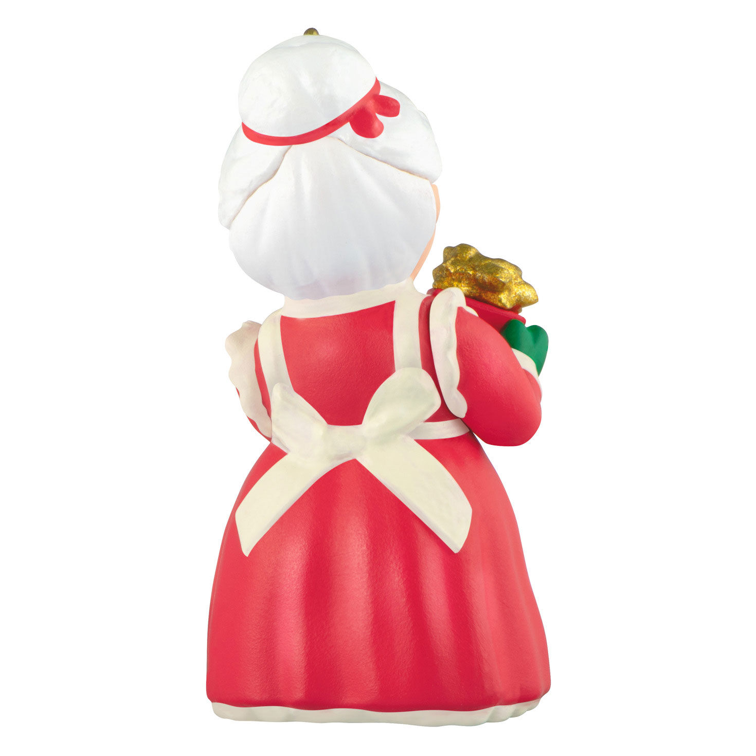 Vintage Mrs. Claus With Red Gift Keepsake Ornament Back image number 6